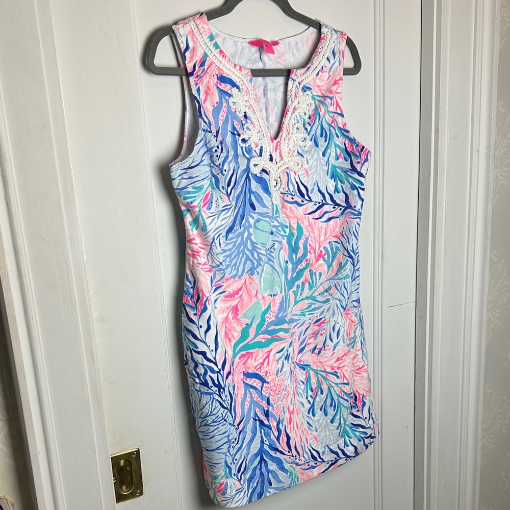 Tropical Print Sleeveless Dress